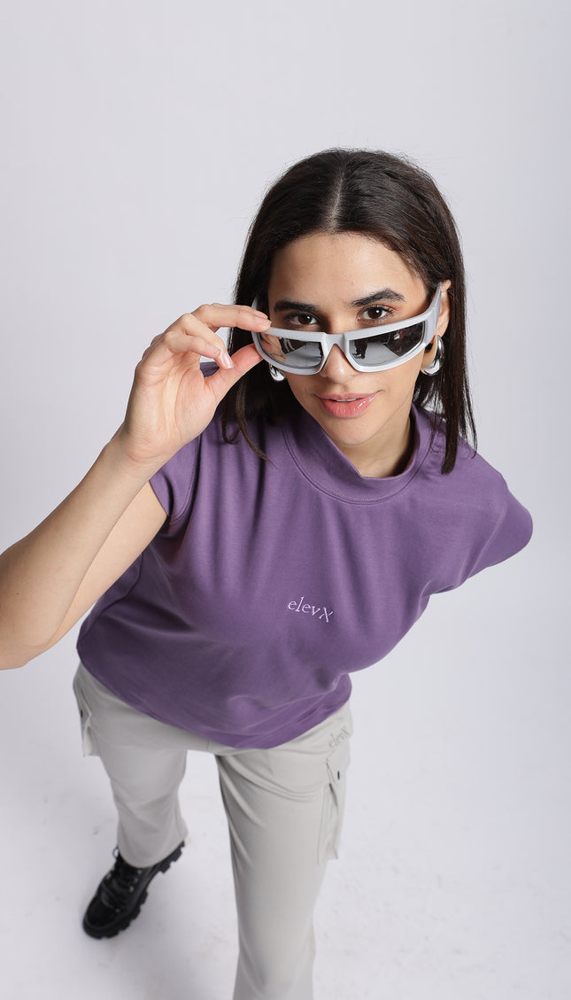 Women Interlock High Neck Tee 100% Cotton