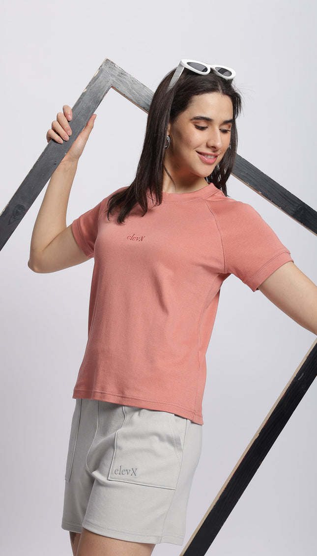 Women Interlock Raglan Tee 100% Cotton